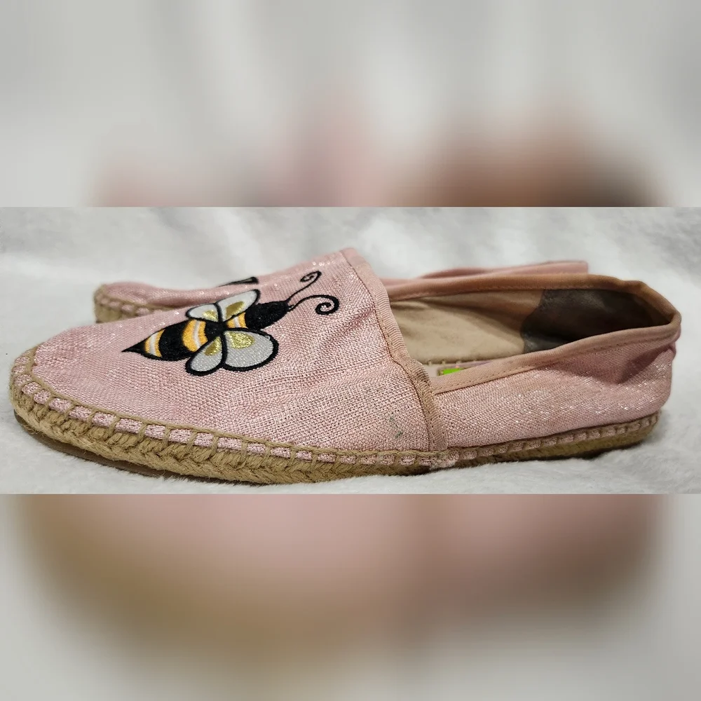 Sam Edelman Circus Leni Queen Bee Pink Espadrille Flats Women's Size 5.5